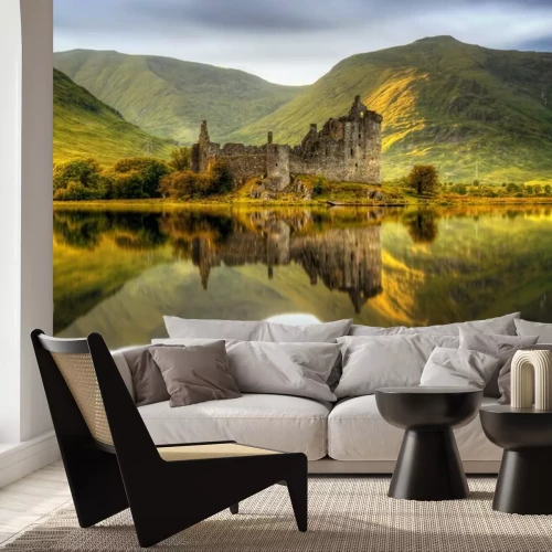 Fototapete See mit Burgruine