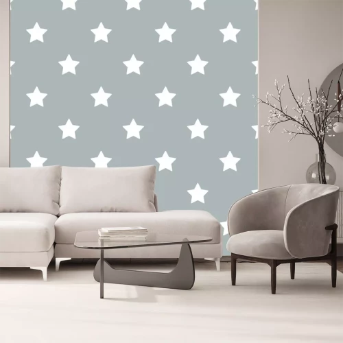 Sticker Weiße Sterne auf grauem Hintergrund Grafik