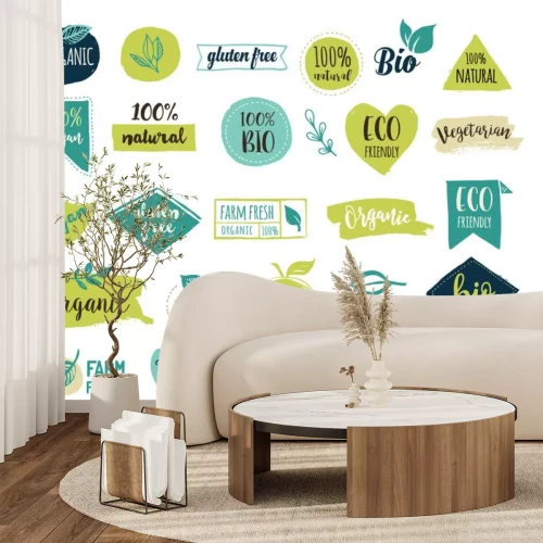 Sticker Leckeres Essen Logos für Bio-Produkte