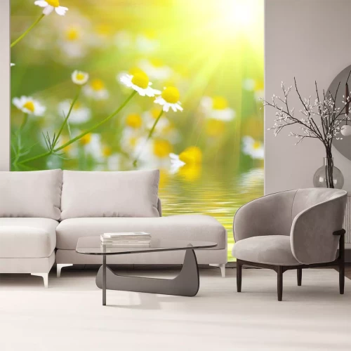 Sticker Blumen am Wasser in der Sonne