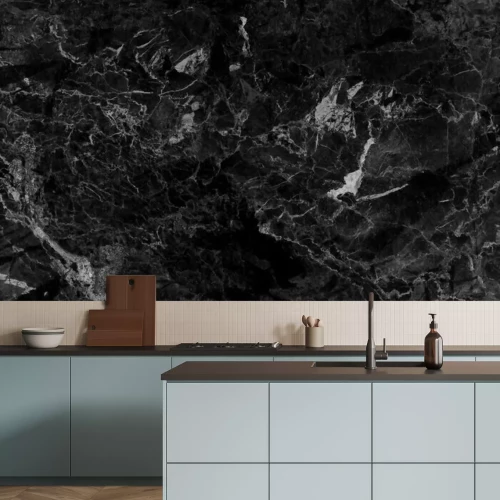 Fototapete Weißer Rauch auf schwarzem Marmor