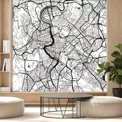 Sticker Rom, Italien, Monochrom Karte Kunstdruck