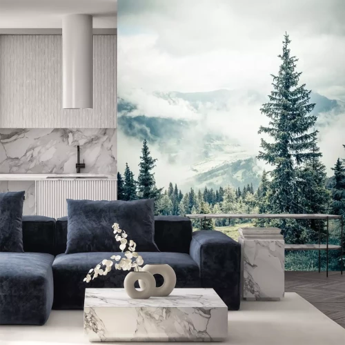 Fototapete Wald im Nebel