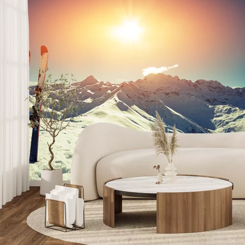 Fototapete Landschaft natur und Ski