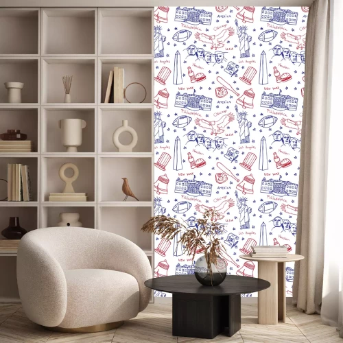 Tapete Amerikanische Symbole & Symbole nahtlose Muster