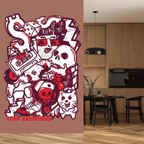 Sticker Hintergrund-Graffiti-Aufkleber