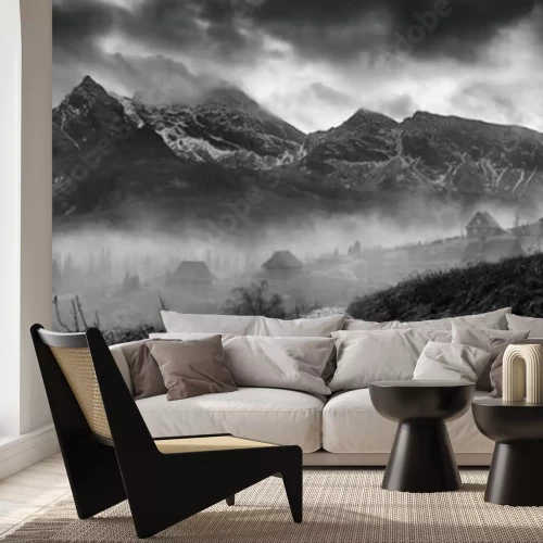 Fototapete Tatra-Berge schwarz-weiß Berglandschaft