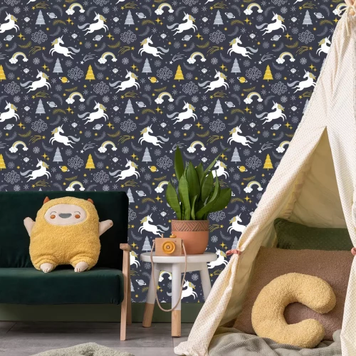 Tapete Diamant-Einhörner