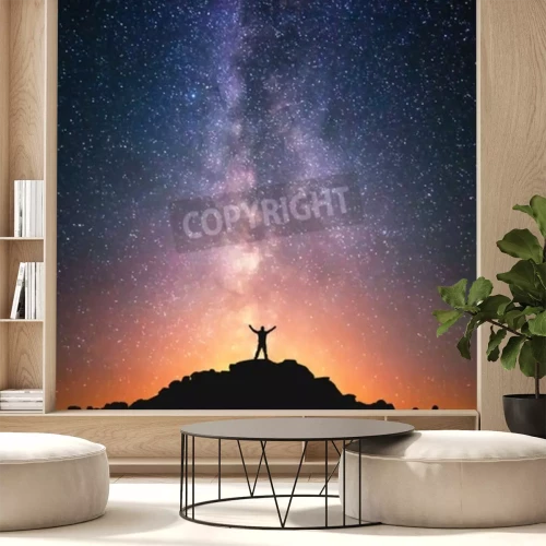 Fototapete Mensch und gestirnter Himmel
