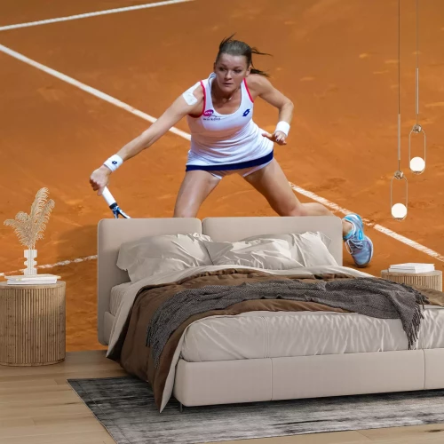 Fototapete Agnieszka Radwańska auf dem Tennisplatz