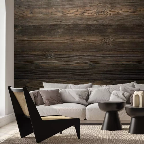 Fototapete Dunkles Parkett im modernen Stil