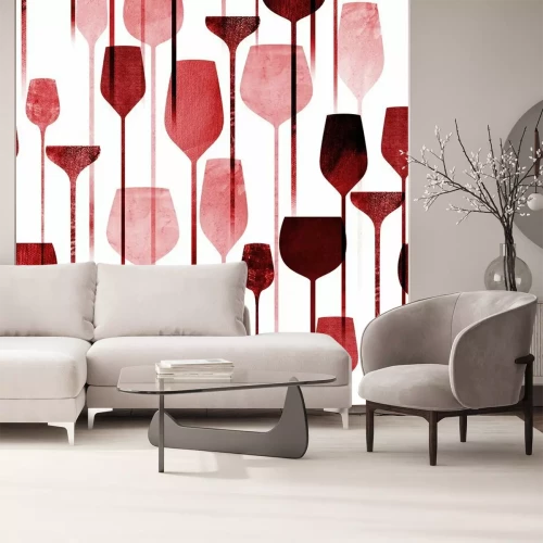 Sticker Abstrakte Grafik mit Gläsern Wein