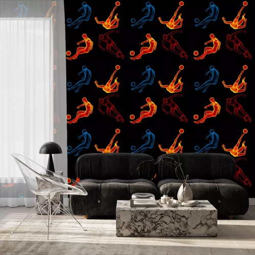 Tapete 3D-Rendering Darstellung der menschlichen Kicking Ball