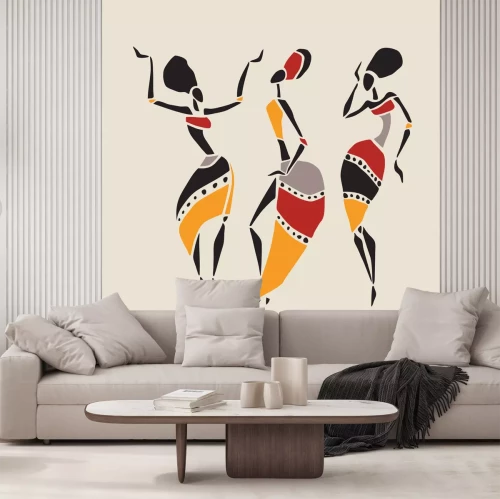 Fototapete Afrikanisches Muster mit Tänzern