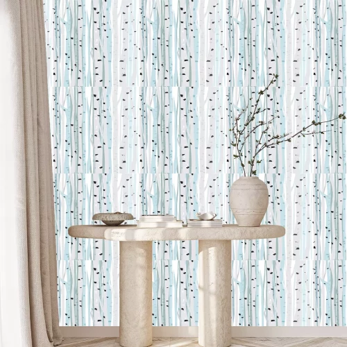 Tapete Weiße Bäume - Birken im Wald