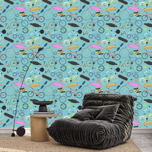 Tapete Retro Bike nahtlose Muster Vektor Hintergrund.