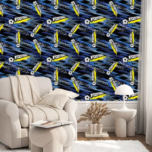 Tapete Fußball nahtlose Muster für Jungen. Sportbälle auf Hintergrund