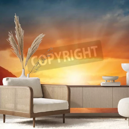 Fototapete Sonnenaufgang über einem Weg