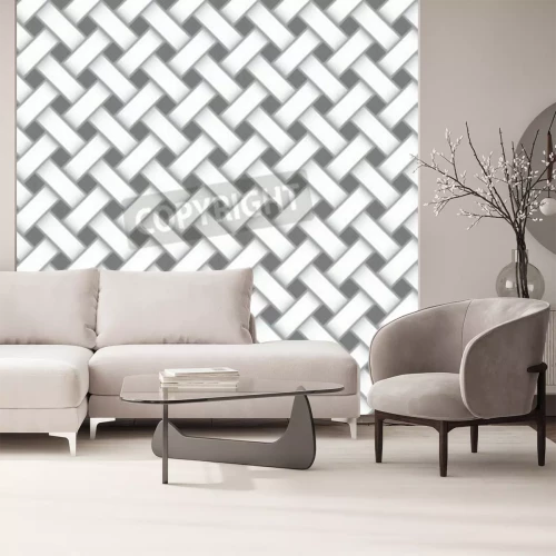 Fototapete Weißes Geflecht 3D