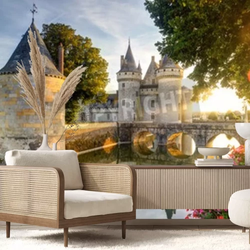 Fototapete Magisches Schloss in fabelhafter Landschaft