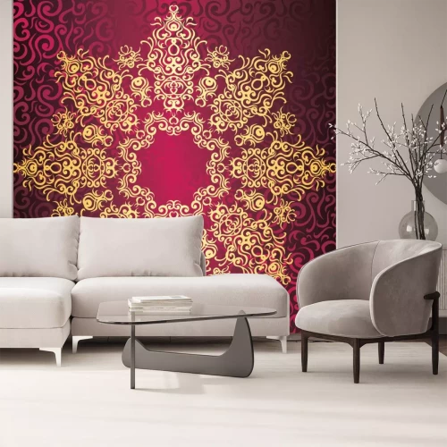 Sticker Asiatisches Thema auf rotem Hintergrund