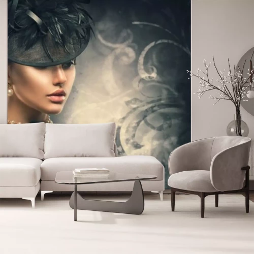 Fototapete Vintage-Illustration einer Frau