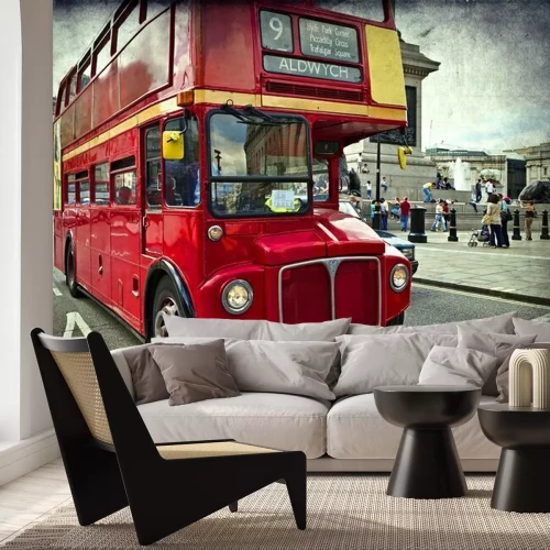 Sticker Englisch roten Bus auf den Straßen von London