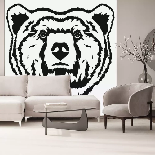 Sticker Porträt eines wilden Bären