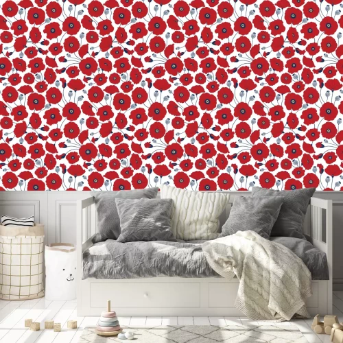 Tapete Bunte nahtlose Muster mit Mohnblumen. Abbildung. EPS 8