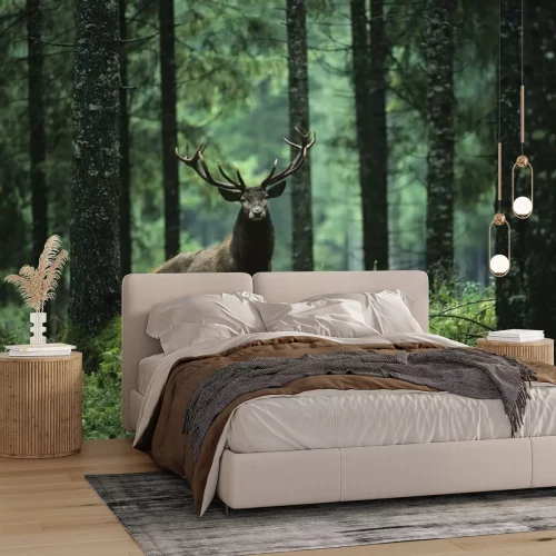 Fototapete Waldtier inmitten von Bäumen