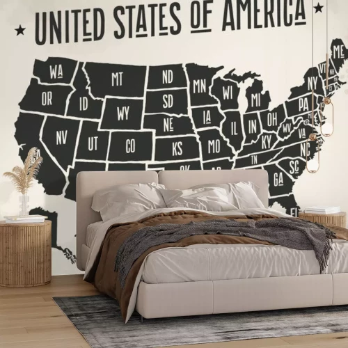 Sticker Karte der Vereinigten Staaten im Retro-Stil