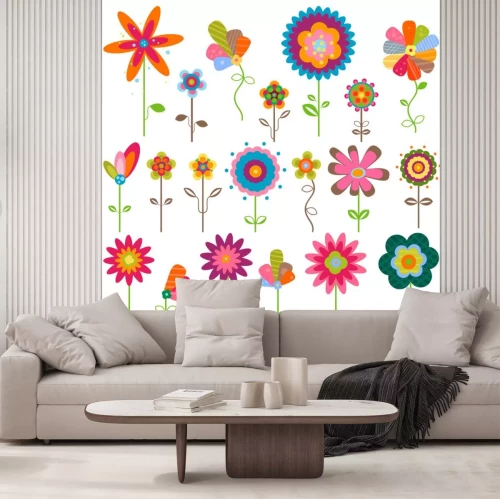 Sticker Retro-Blumen