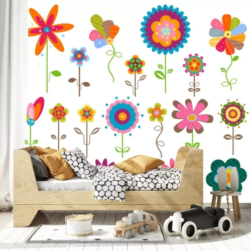 Sticker Retro-Blumen