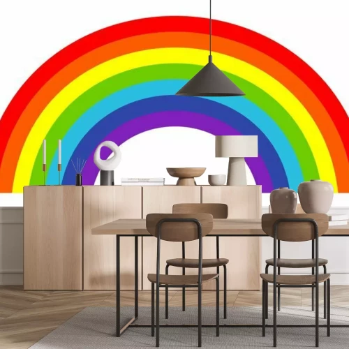 Sticker Klassischer Regenbogen auf weißem Hintergrund