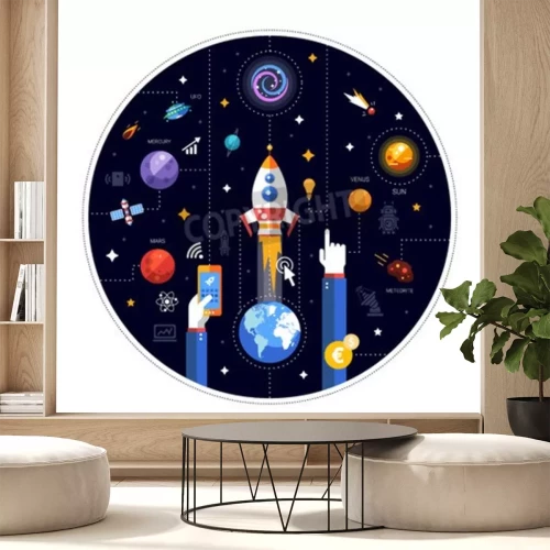 Sticker Weltraumsteuerung