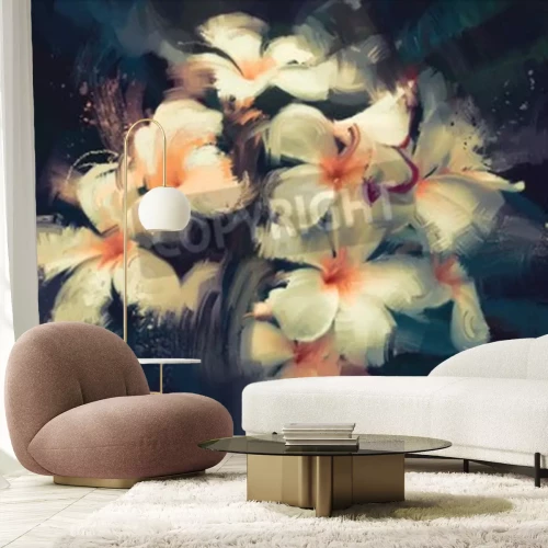 Fototapete Ölblumen Imitation