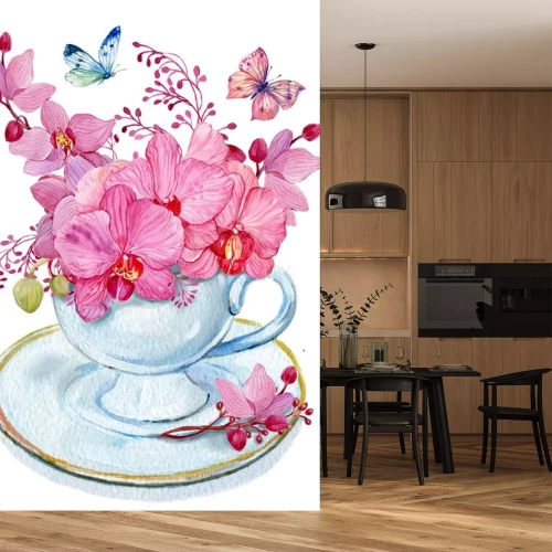Sticker Orchidee in einer Tasse