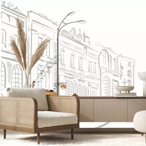 Sticker Series of street cafe in Skizzen