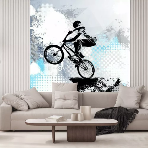 Sticker Biker, Sport-Abbildung, Vektor