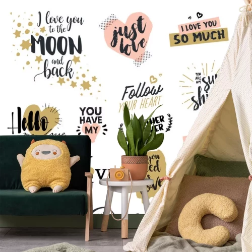 Sticker Dekorative Aufschriften zum Thema Liebe