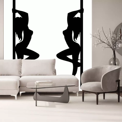 Sticker Pole Mädchen Illustration Tänzerin Streifen Vektor Stripper Silhouette sexy Club