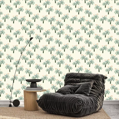 Tapete Pastell-Boho-Palmen