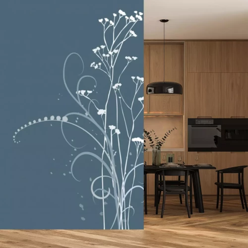 Sticker Feldblumen auf blauem Hintergrund