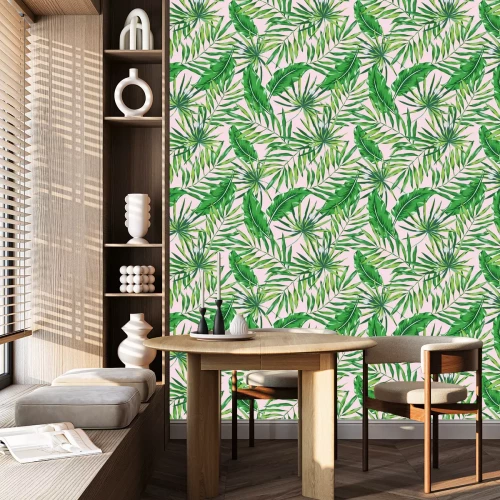 Tapete Retro-Palmblätter