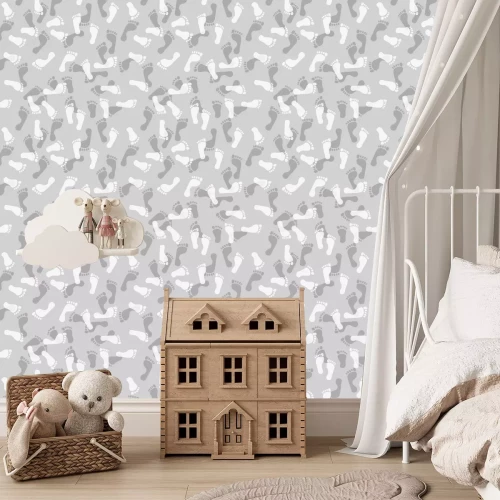 Tapete Graue Fußabdrücke