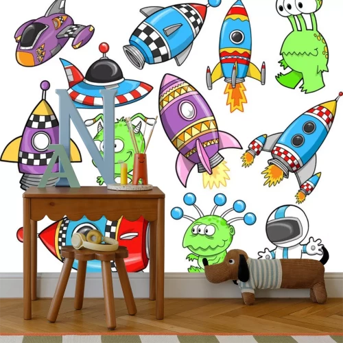 Sticker Cartoon Weltraumelemente