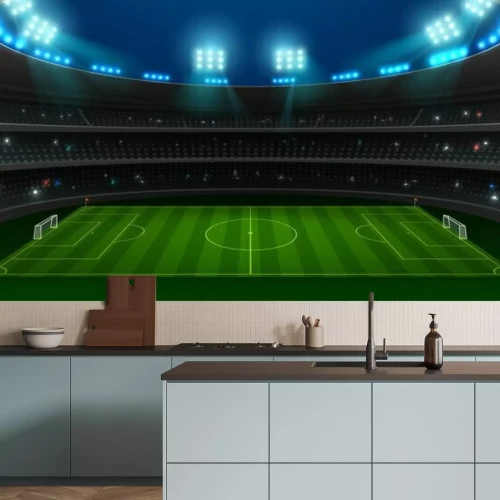 Fototapete Ein leeres Fußballstadion bei Nacht