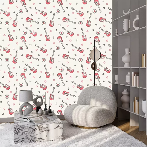 Tapete Vector Musik-Muster mit Gitarren.