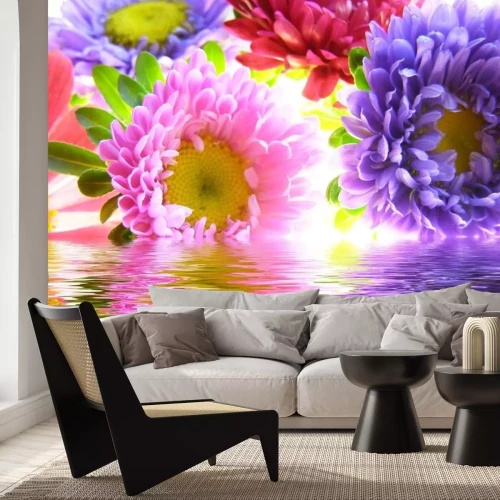 Sticker Bunte Blumen im Wasser