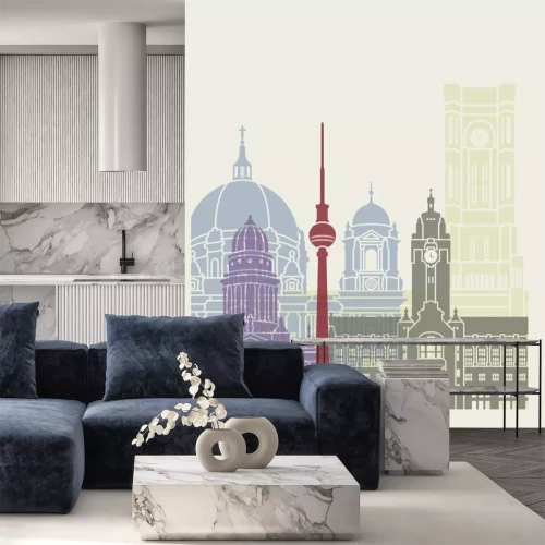 Sticker Berlín Skyline-Plakat